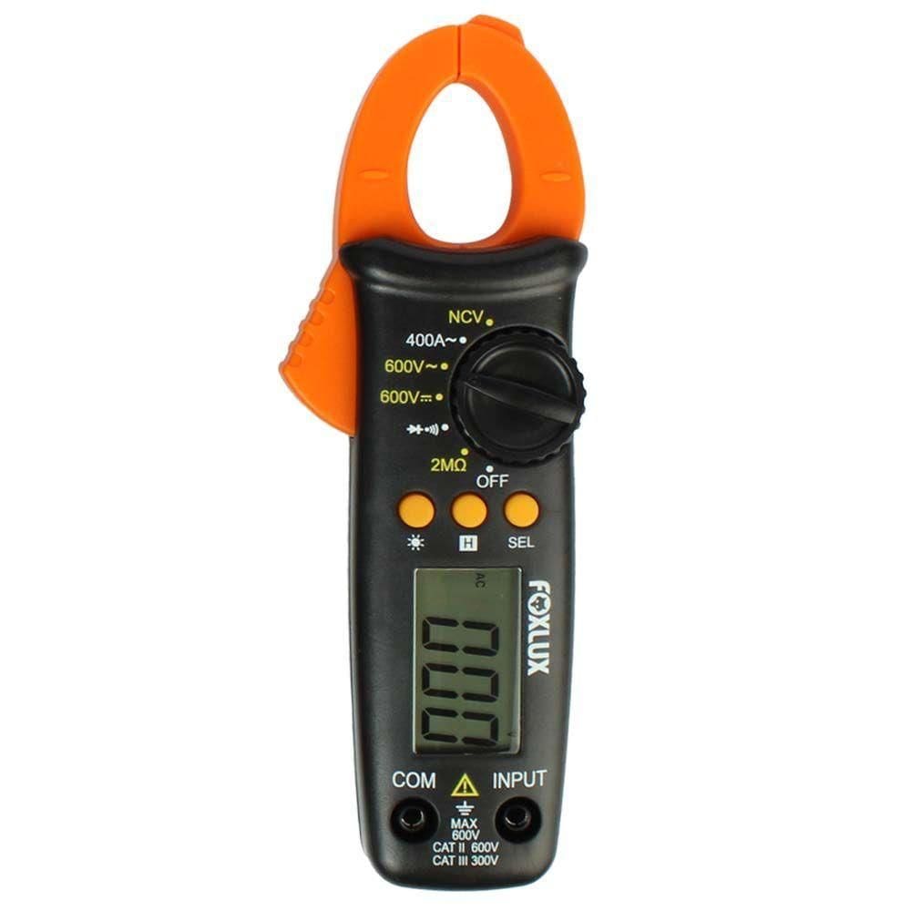 Alicate Amperímetro Com Multímetro 16mm² Profissional Foxlux