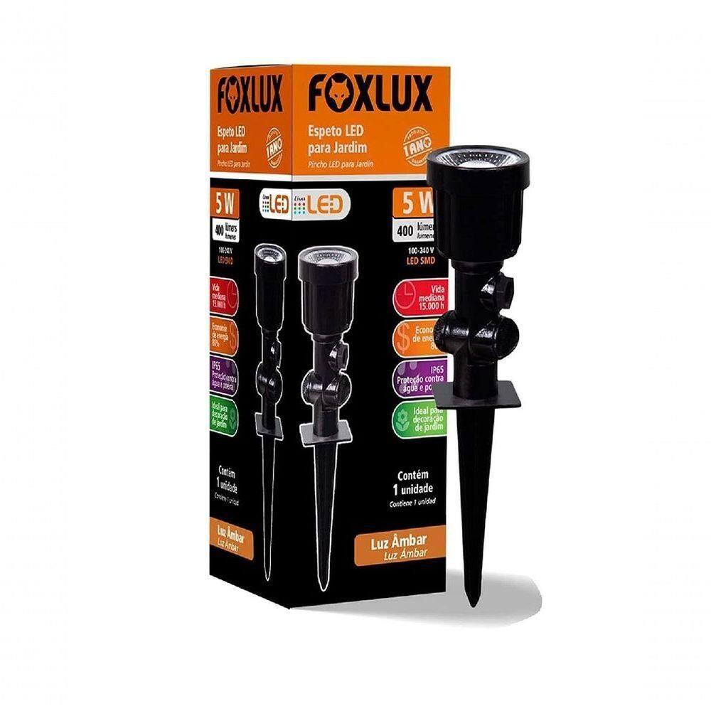 Espeto Led Para Jardim 5w Ambar Bivolt Foxlux