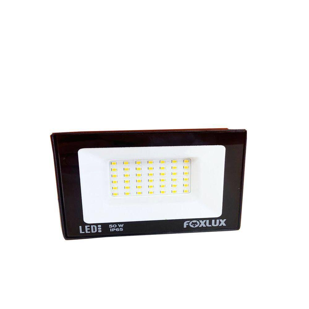 Refletor Led 50w 3000k Preto Bivolt Foxlux
