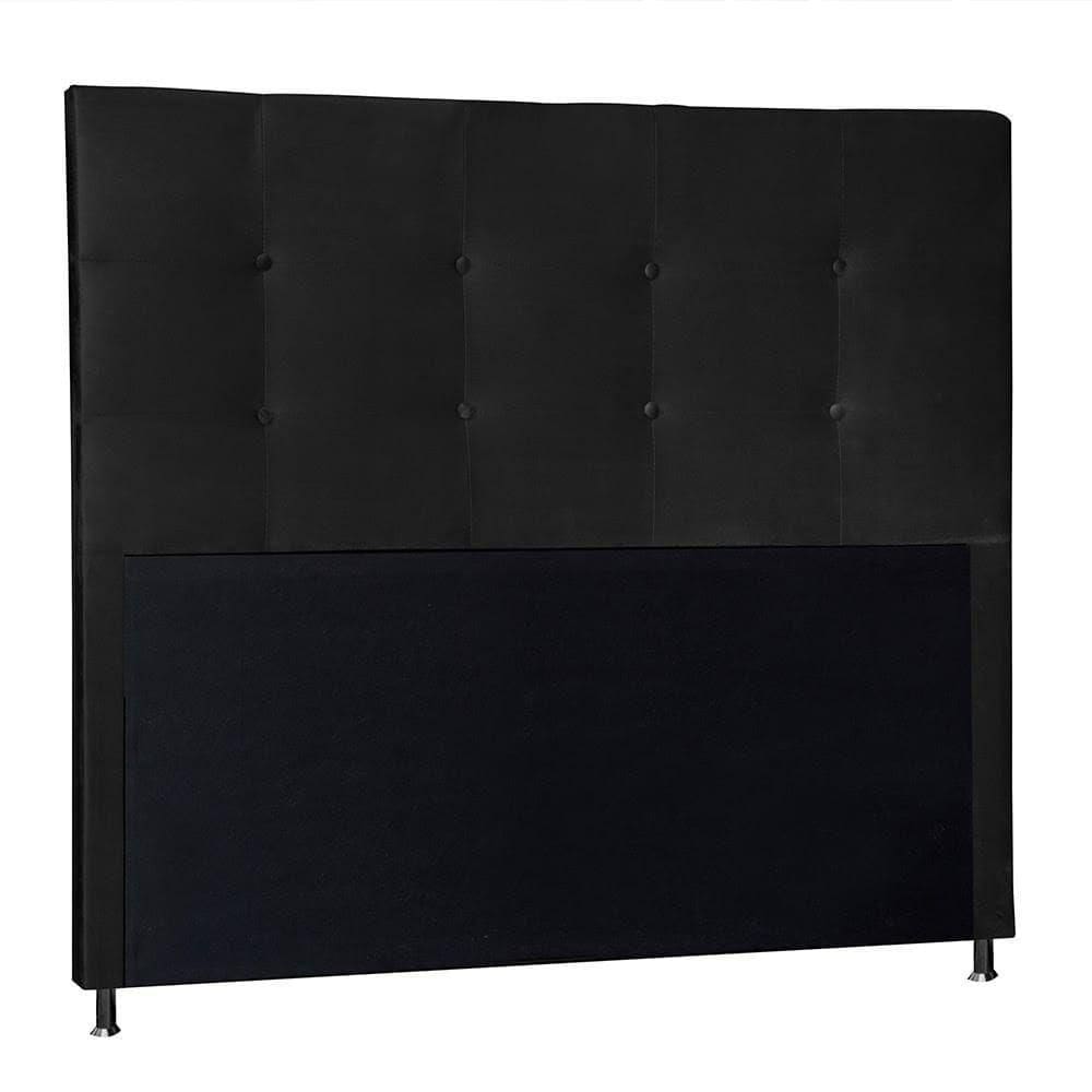 Cabeceira Berlim 90cm Cama Box Solteiro Suede Preto