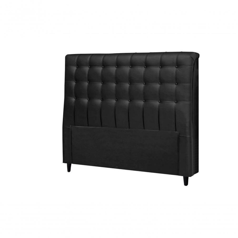 Cabeceira Dama 1,60 Cm Cama Box Queen Corino Preto