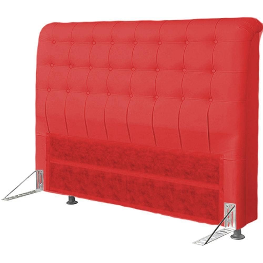 Cabeceira Dama 1,95cm Cama Box King Size Corino Vermelho