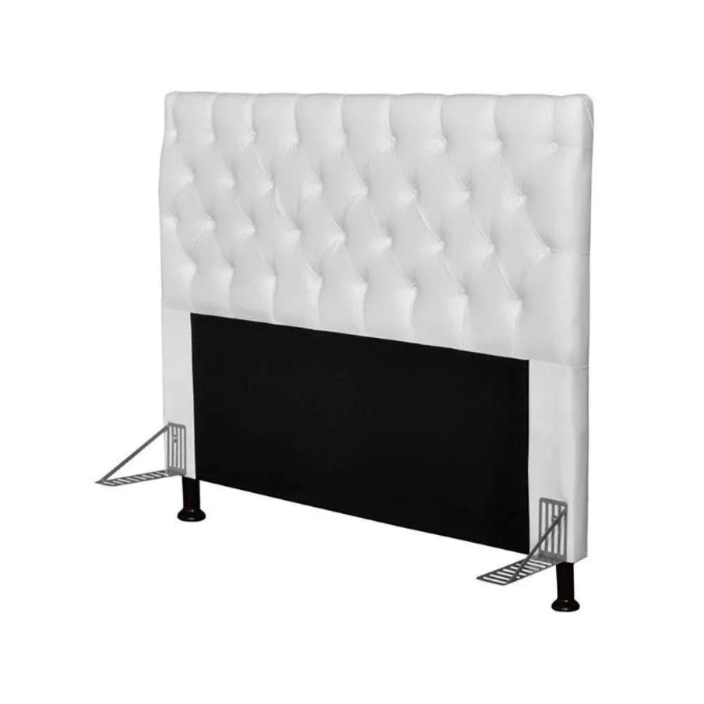 Cabeceira Cristal 1,00 Cm Cama Box Solteiro Corino Branco