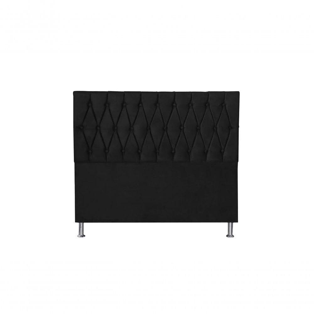 Cabeceira Paris 1,40 Cm Para Cama Box Casal Suede Preto