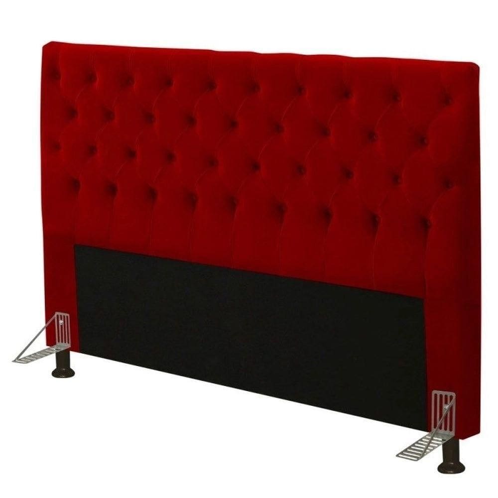 Cabeceira Cristal 90 Cm Cama Box Solteiro Suede Vermelho