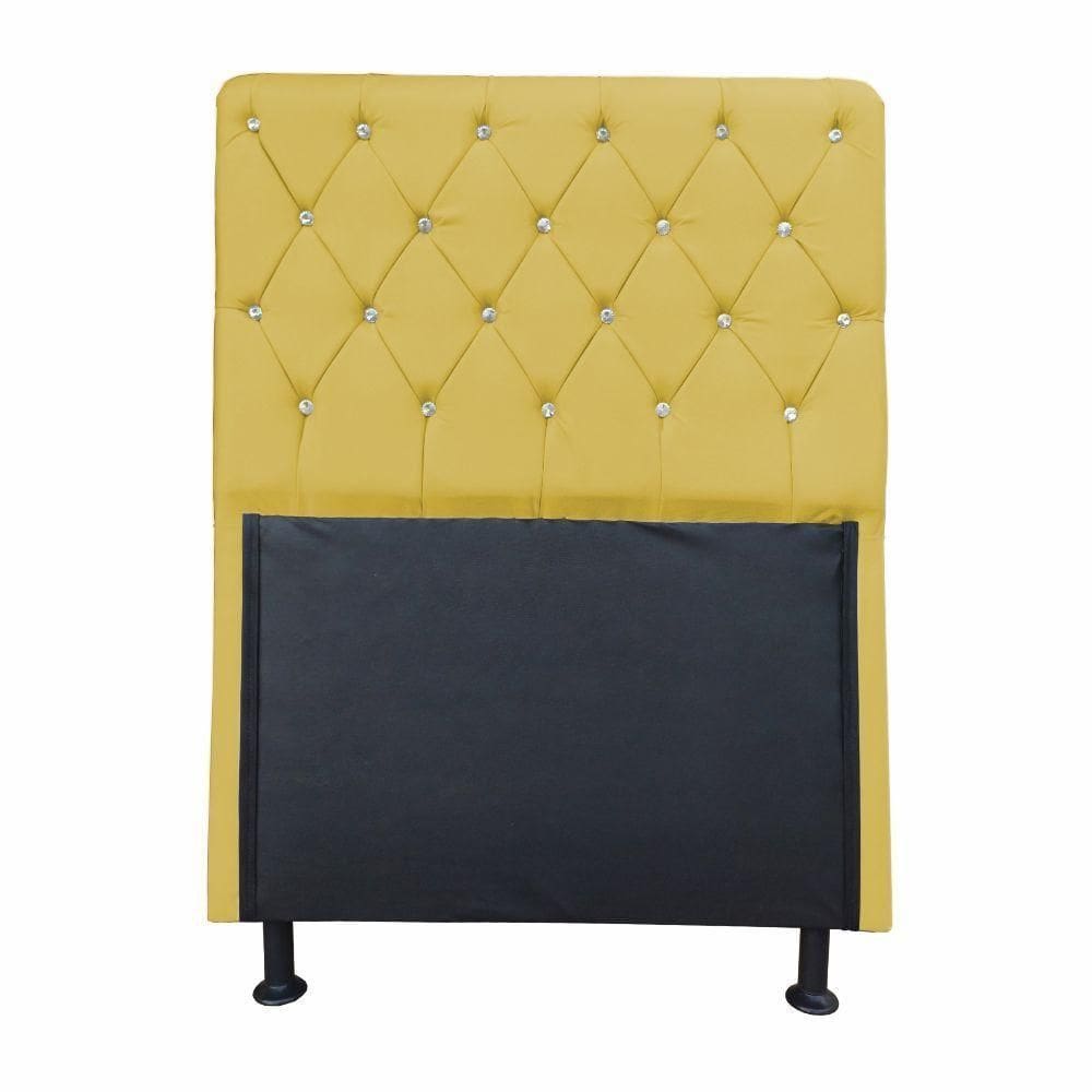 Cabeceira Cristal Strass 1,00 Cm Cama Box Solteiro Amarelo