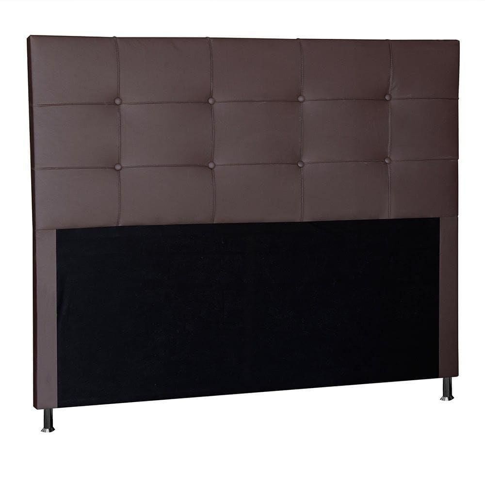 Cabeceira Roma 1,95 Cm Cama Box King Size Corino Marrom