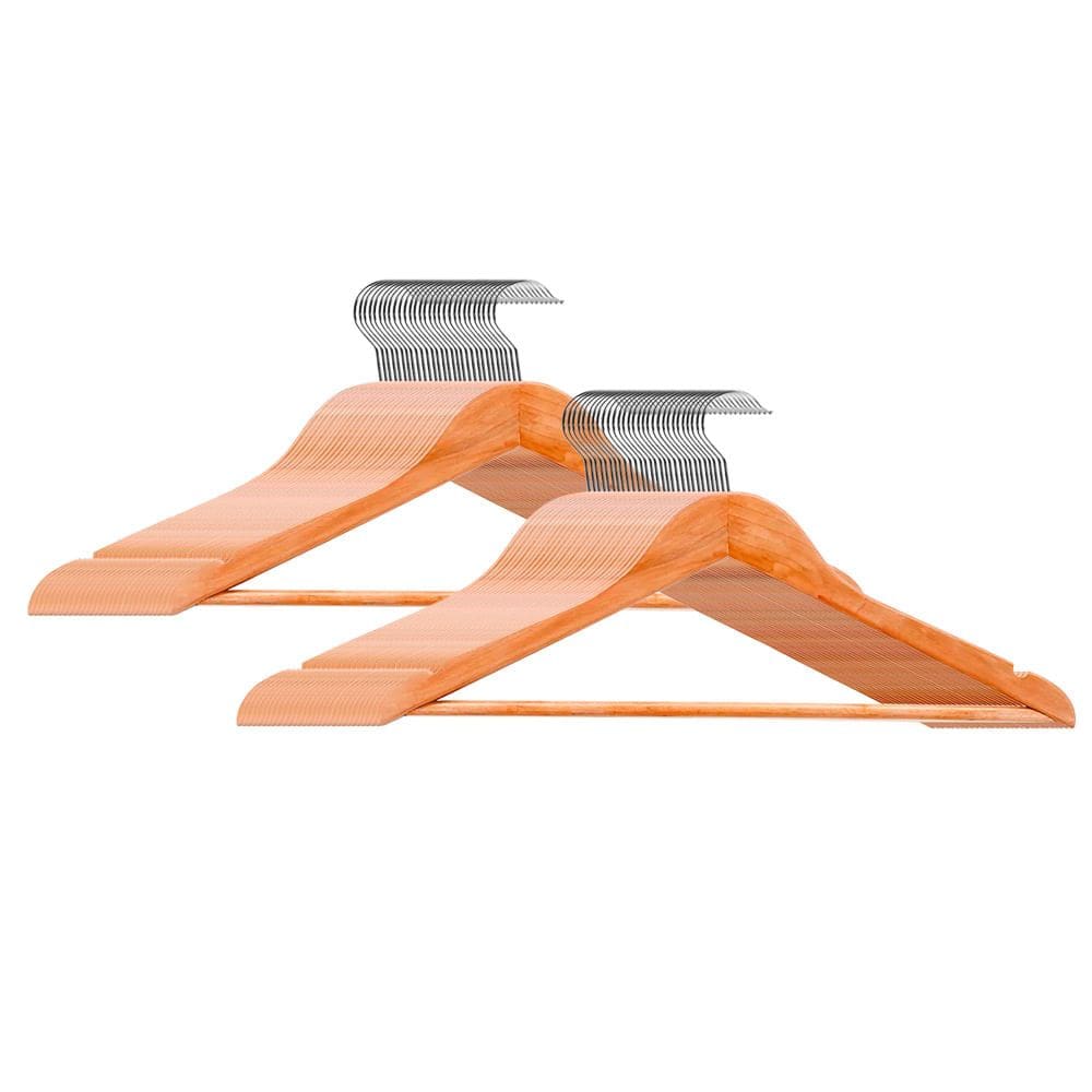 Kit Conjunto 60 Cabides Madeira Native Cazza