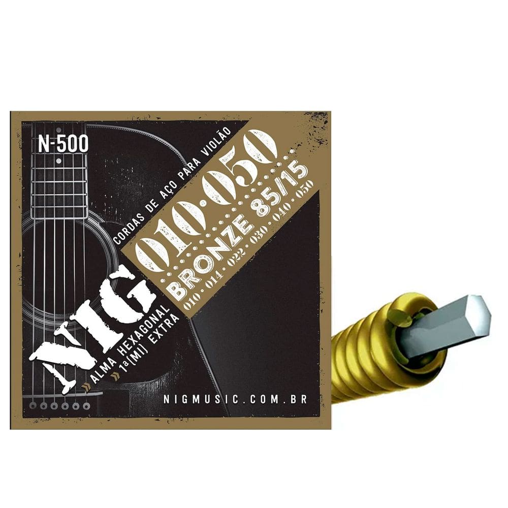 Encordoamento P/ Violão Nig Aço Bronze (0.10) N-500