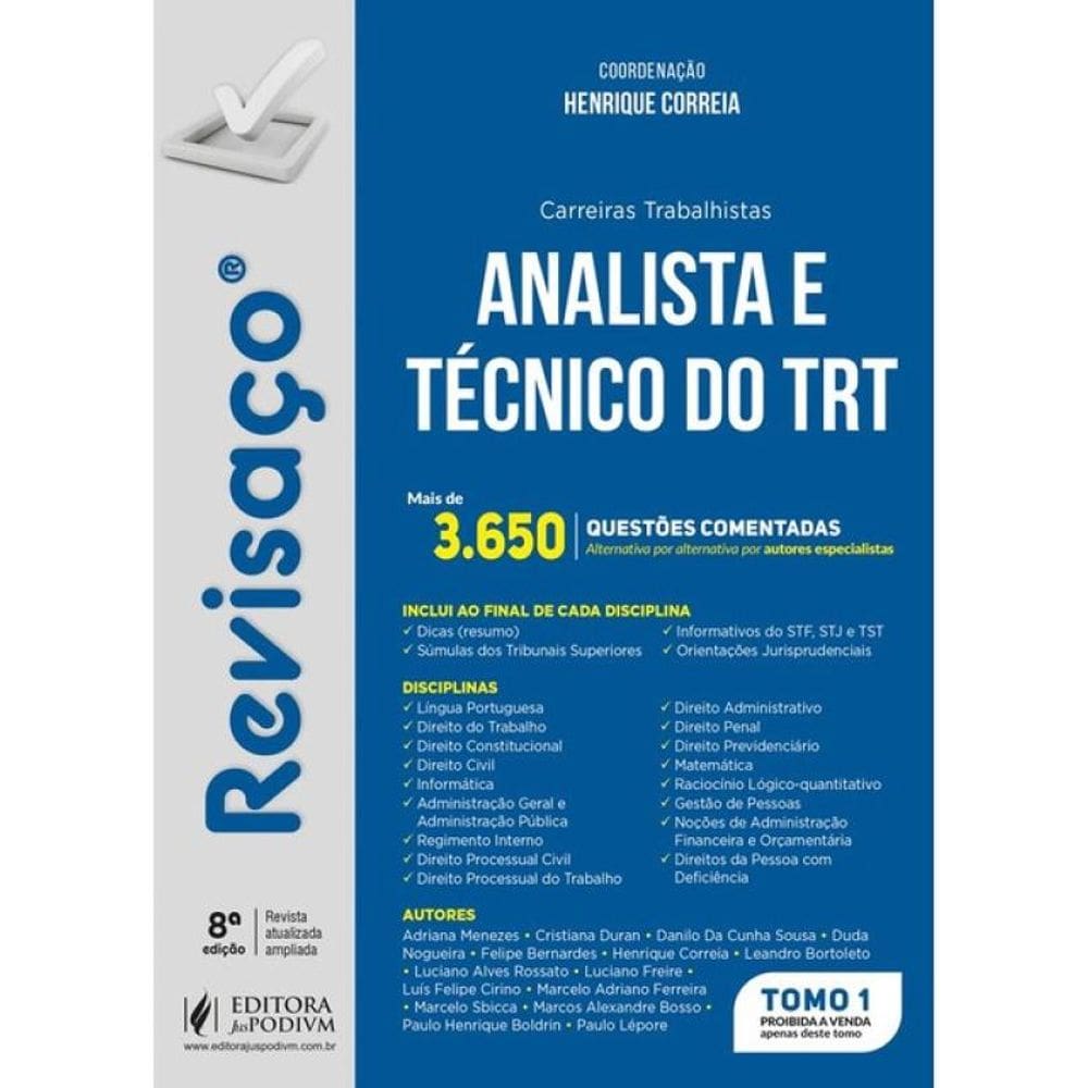 Revisaço - Analista E Técnico Do Trt - 2024