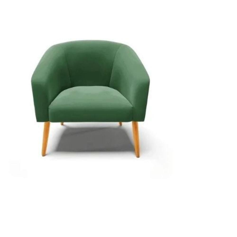 Poltrona Decorativa Stella Em Suede Com Pés Palito