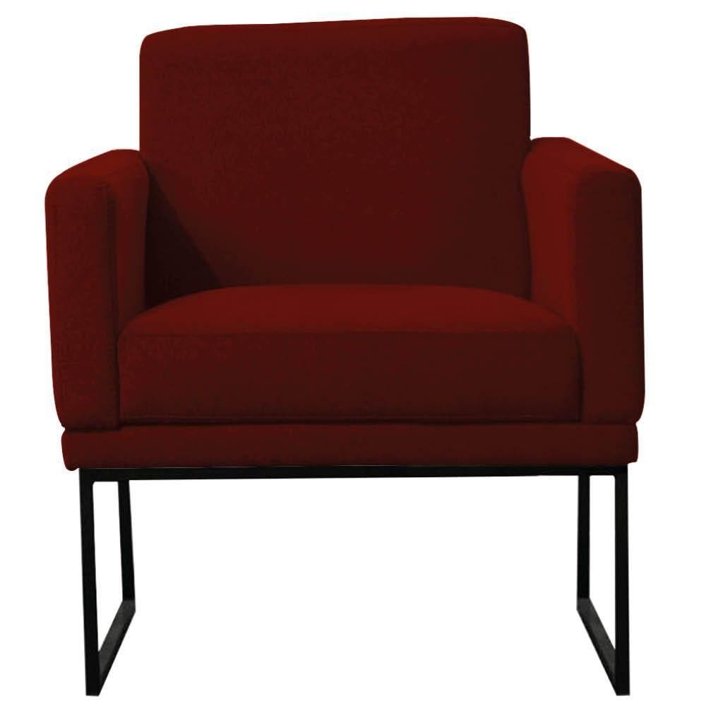 Poltrona Decorativa Juliette Suede Com Armação Preta Metal