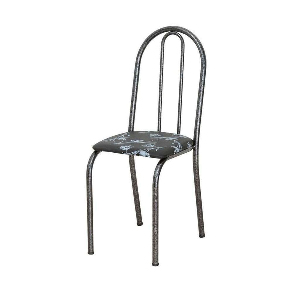 Kit Com 2 Cadeiras América 050 Base Cromo Preto Para Cozinha