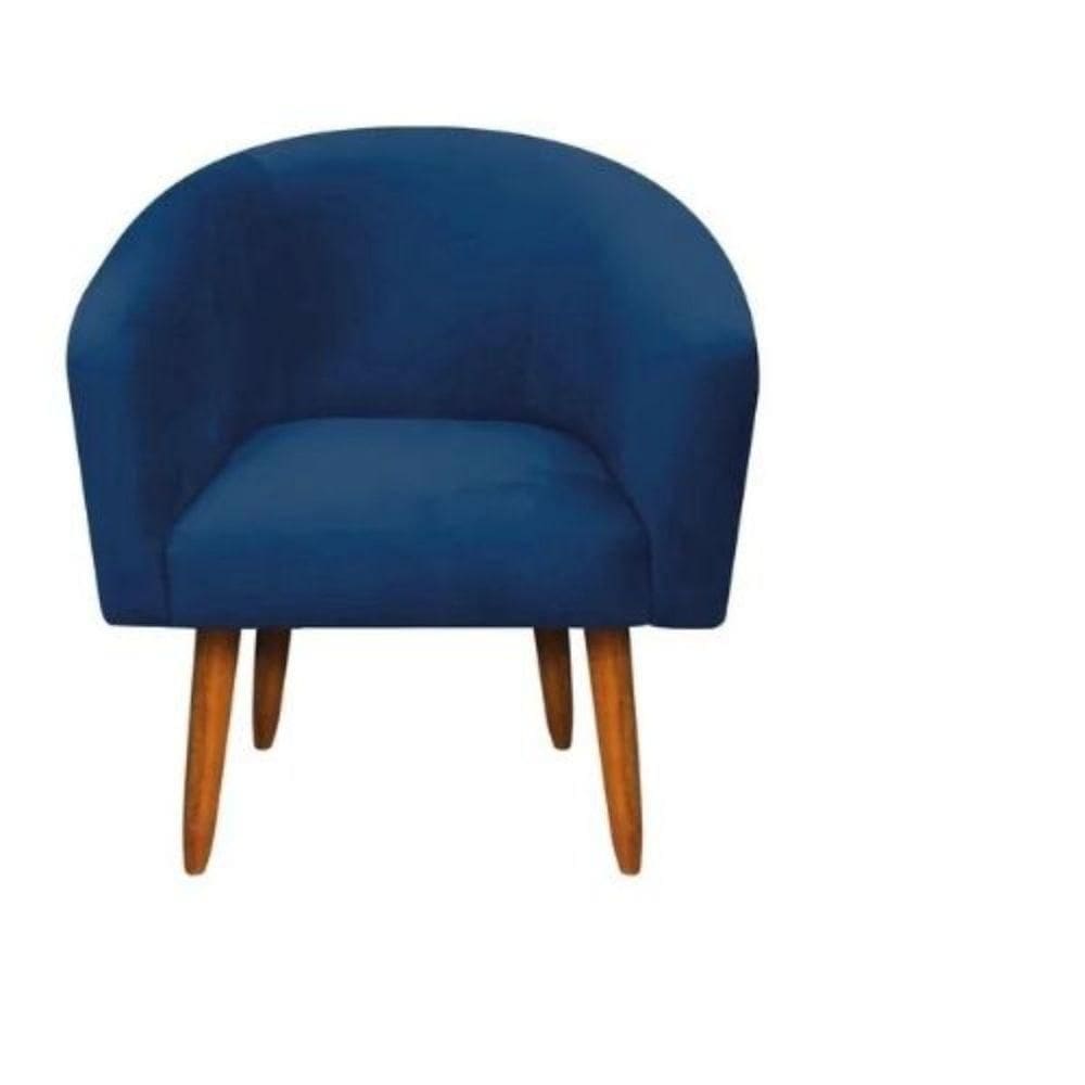 Poltrona Decorativa Stella Em Suede Com Pés Palito
