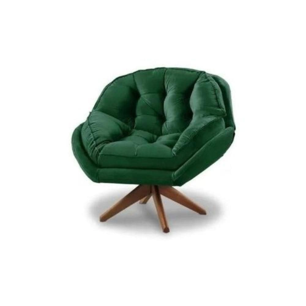 Poltrona Decorativa Flórida Com Base Giratória Suede