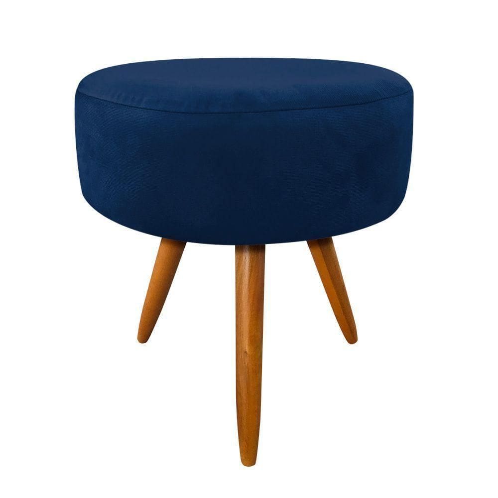 Puff Decorativo Redondo 40 Cm Dóris Pé Palito Suede