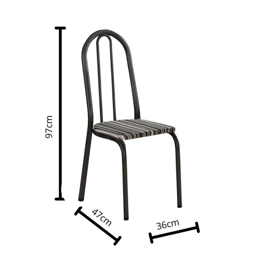 Kit Com 2 Cadeiras América 050 Base Cromo Preto Para Cozinha