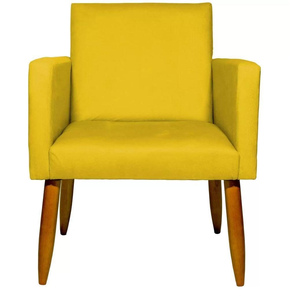 Poltrona Decorativa Nina Sala E Escritório Suede Amarelo
