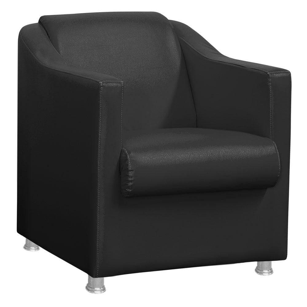 Poltrona Decorativa Tilla Sala E Escritório Corino Preto