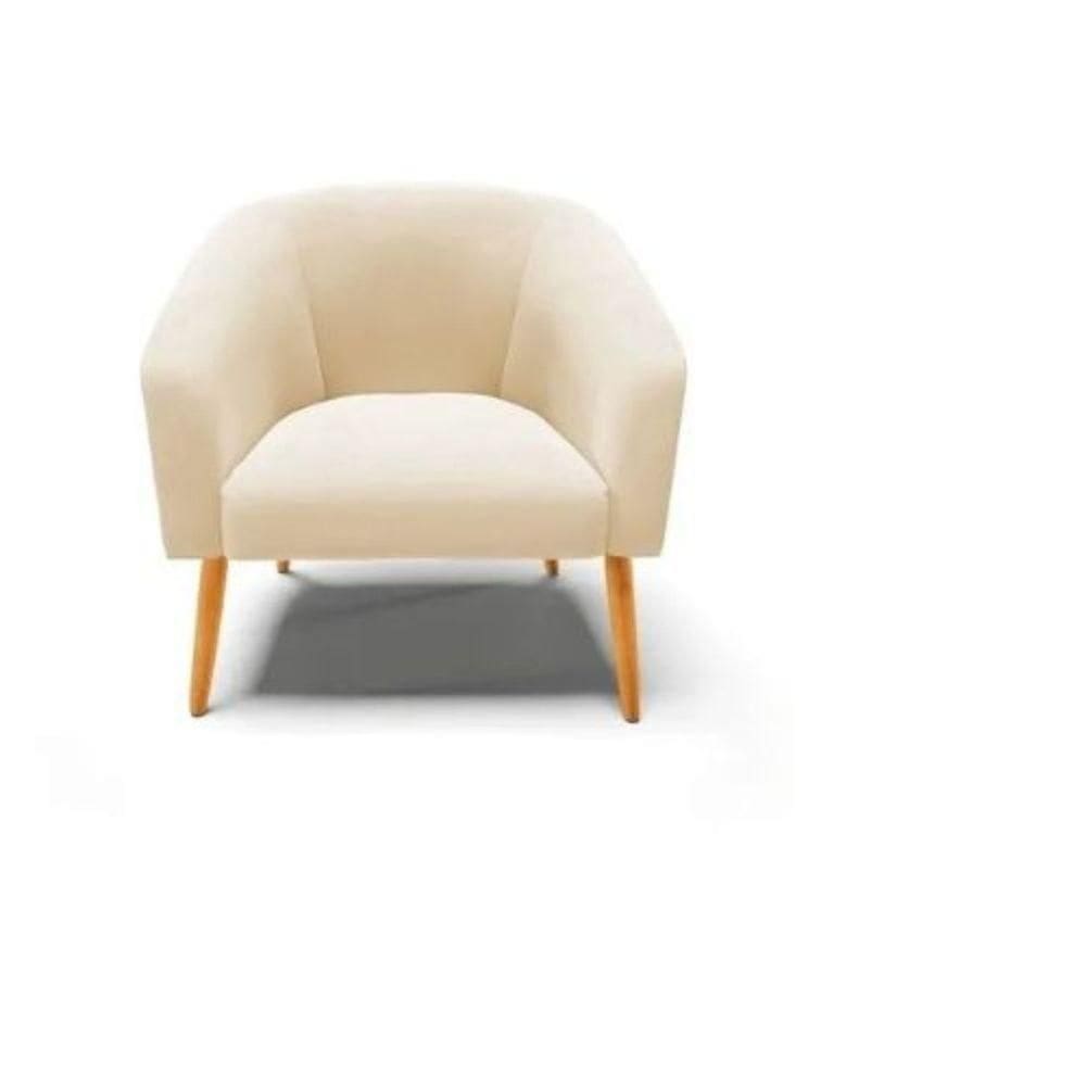 Poltrona Decorativa Stella Em Suede Com Pés Palito