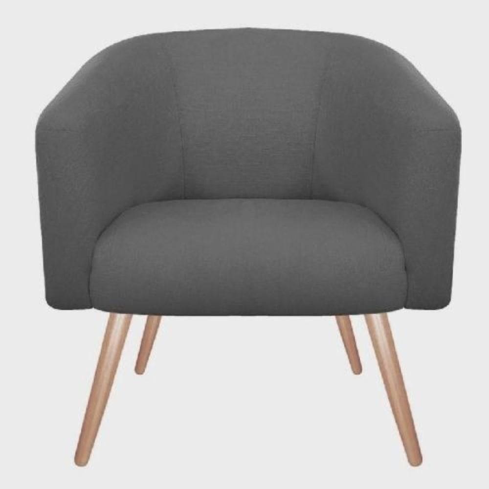 Poltrona Decorativa Stella Em Suede Com Pés Palito