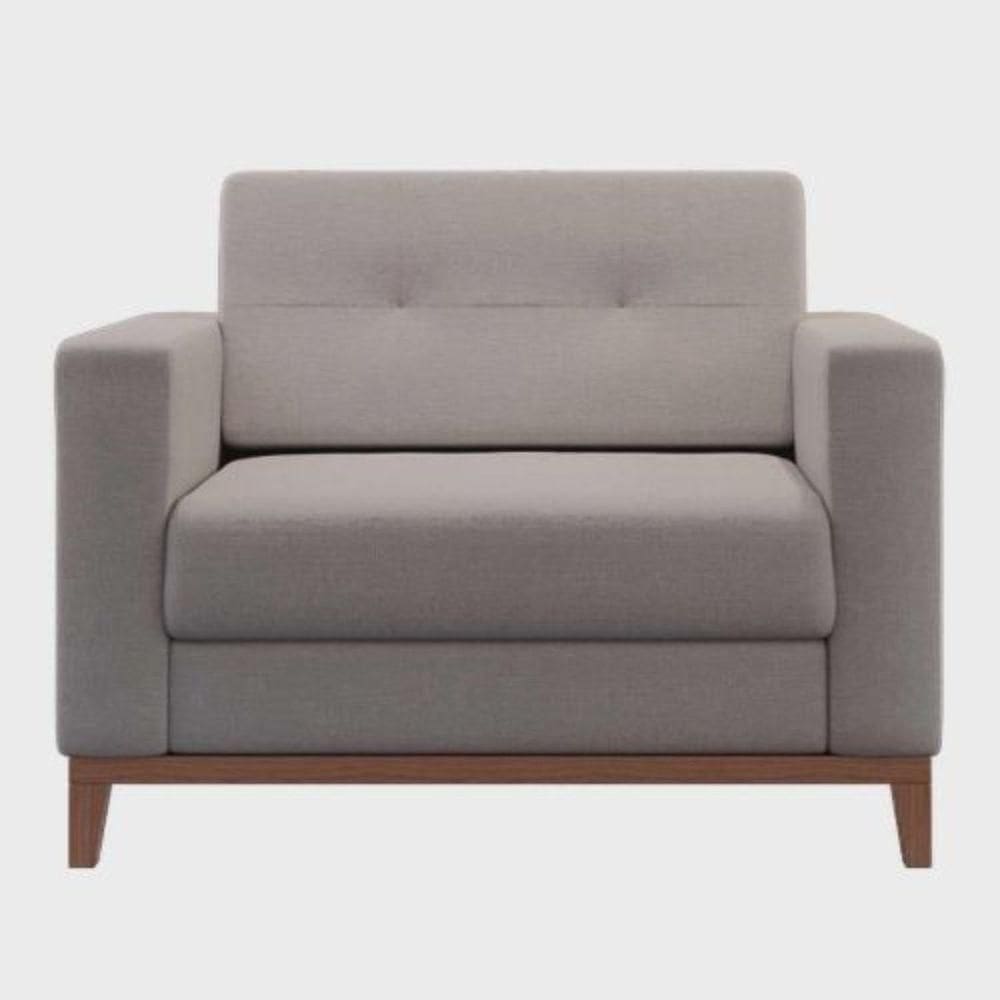 Poltrona Decorativa Living Em Tecido Linho Para Sala