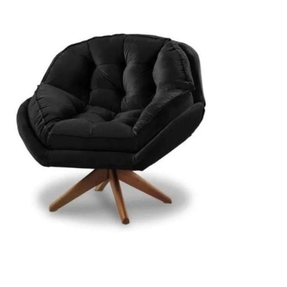 Poltrona Decorativa Verona Com Base Giratória Suede
