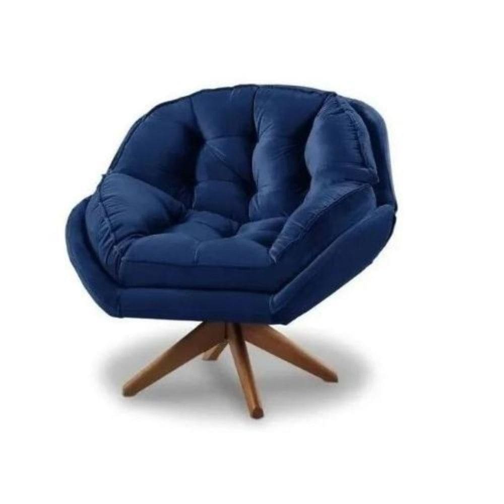Poltrona Decorativa Verona Com Base Giratória Suede