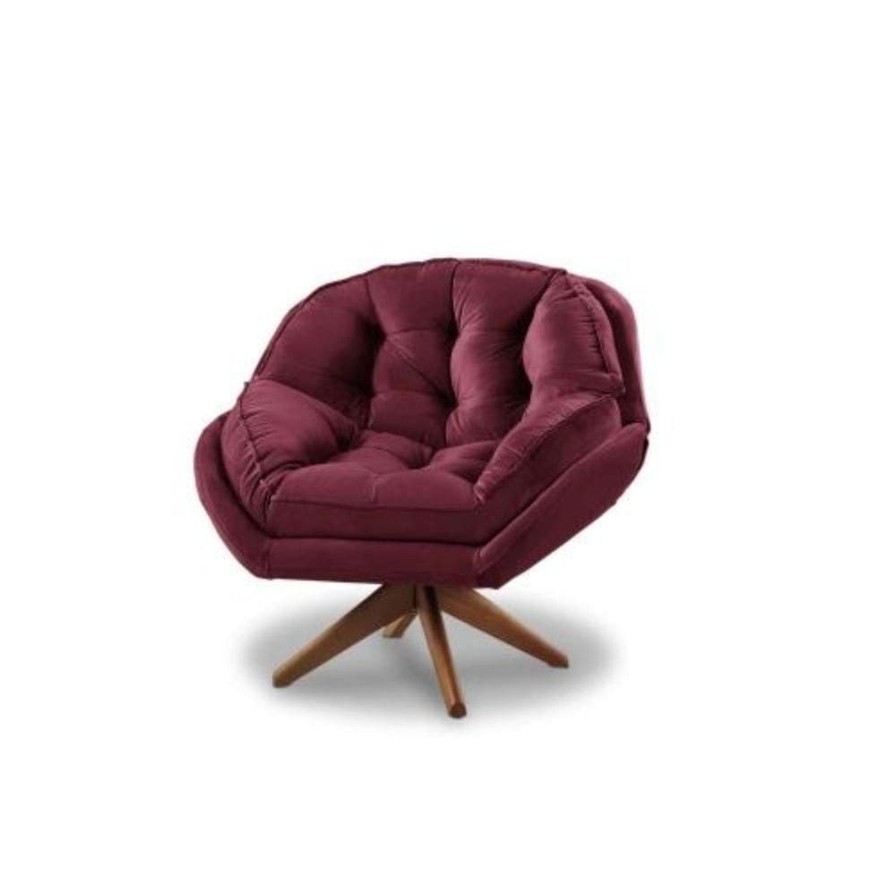 Poltrona Decorativa Verona Com Base Giratória Suede