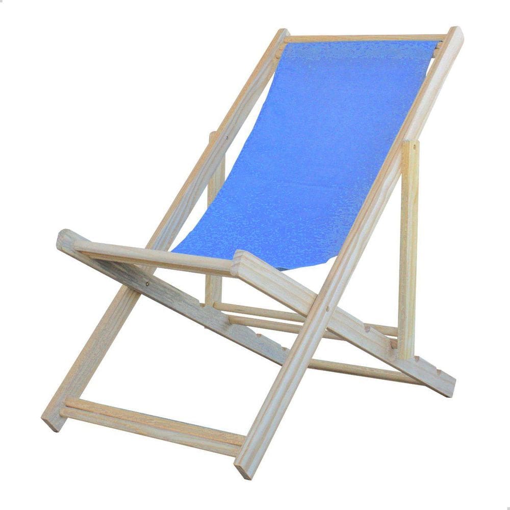 Espreguiçadeira Preguiçosa Dobrável sem Braço em Madeira Maciça