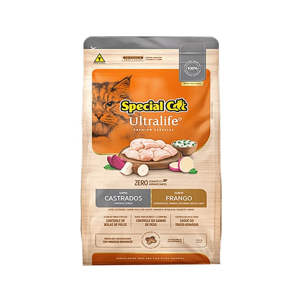 Ração Special Cat Ultralife Castrados Frango e Arroz 10kg