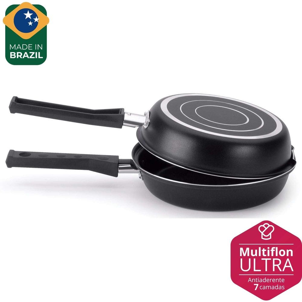 Frigideira Dupla/Omeleteira Antiaderente de Alumínio Gourmet 13ø - Multiflon