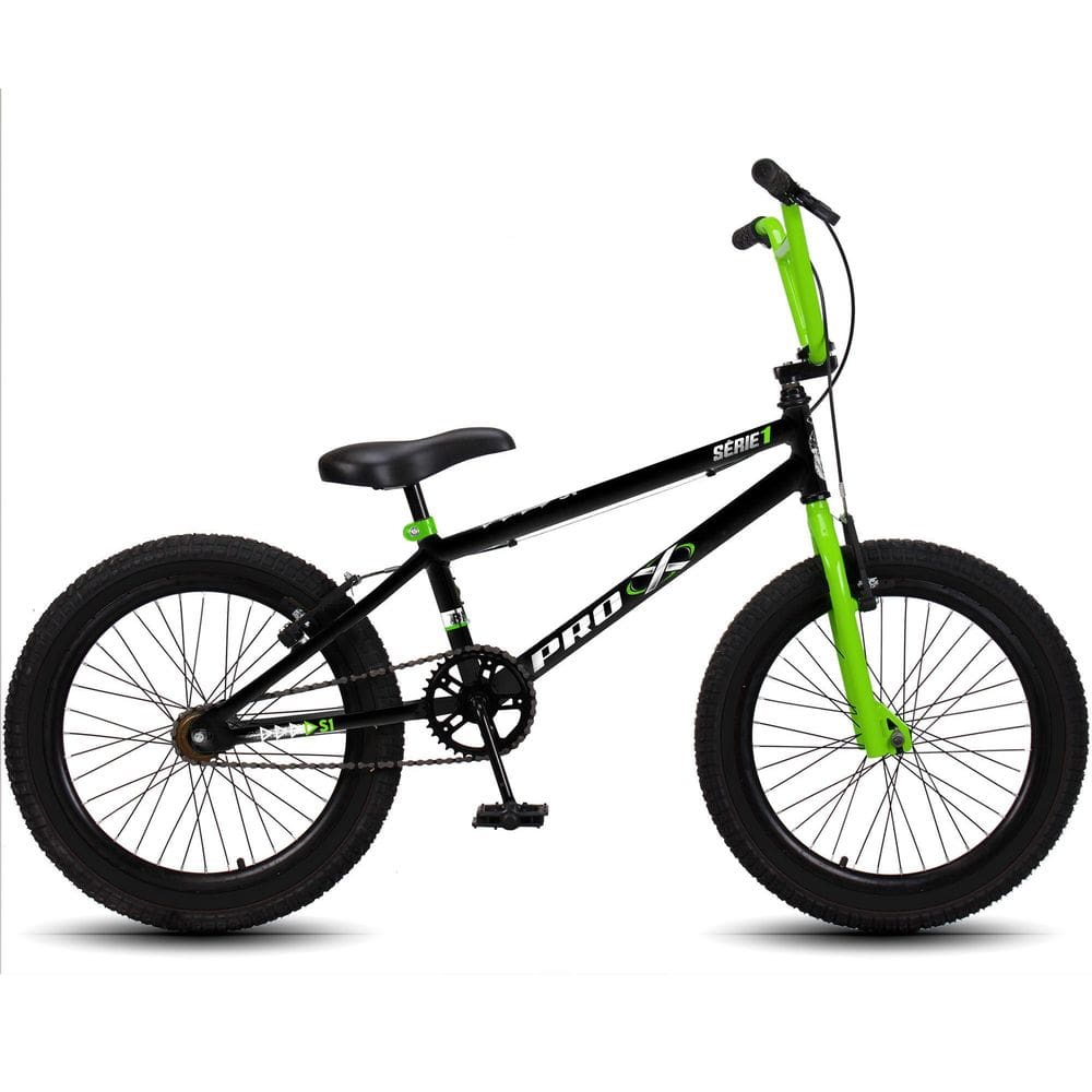 Bicicleta Aro 20 Bmx Pro-X Infantil Série 1 - Preto+Verde