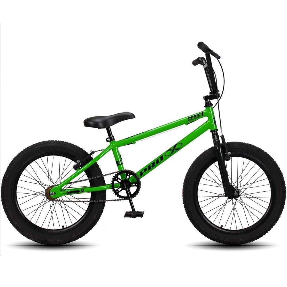 Bicicleta Aro 20 Bmx Pro-X Infantil Série 1 - Verde + Preto
