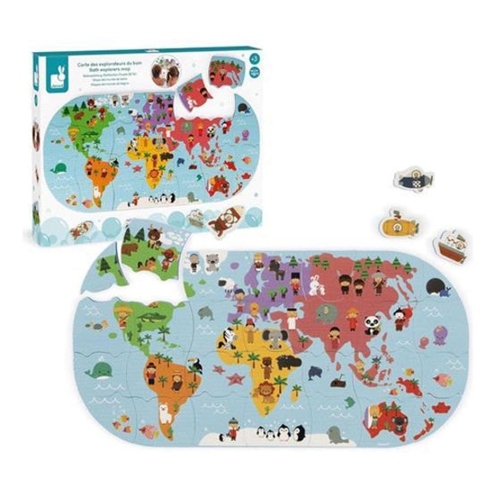 Mapa Dos Exploradores Janod 28 Peças Brinquedo Educativo