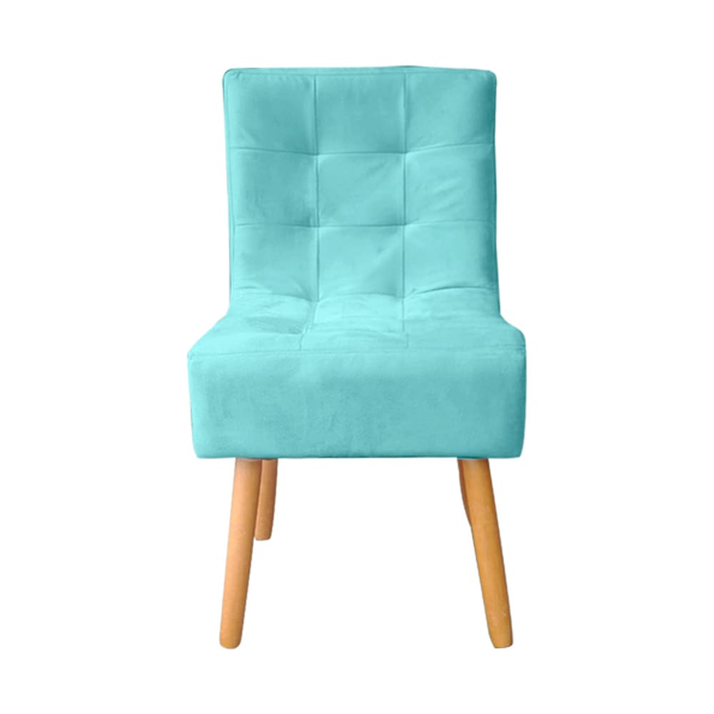 Cadeira Poltrona Sala de Jantar Penteadeira Reforçada Decorativa Liz Suede Azul Tifany
