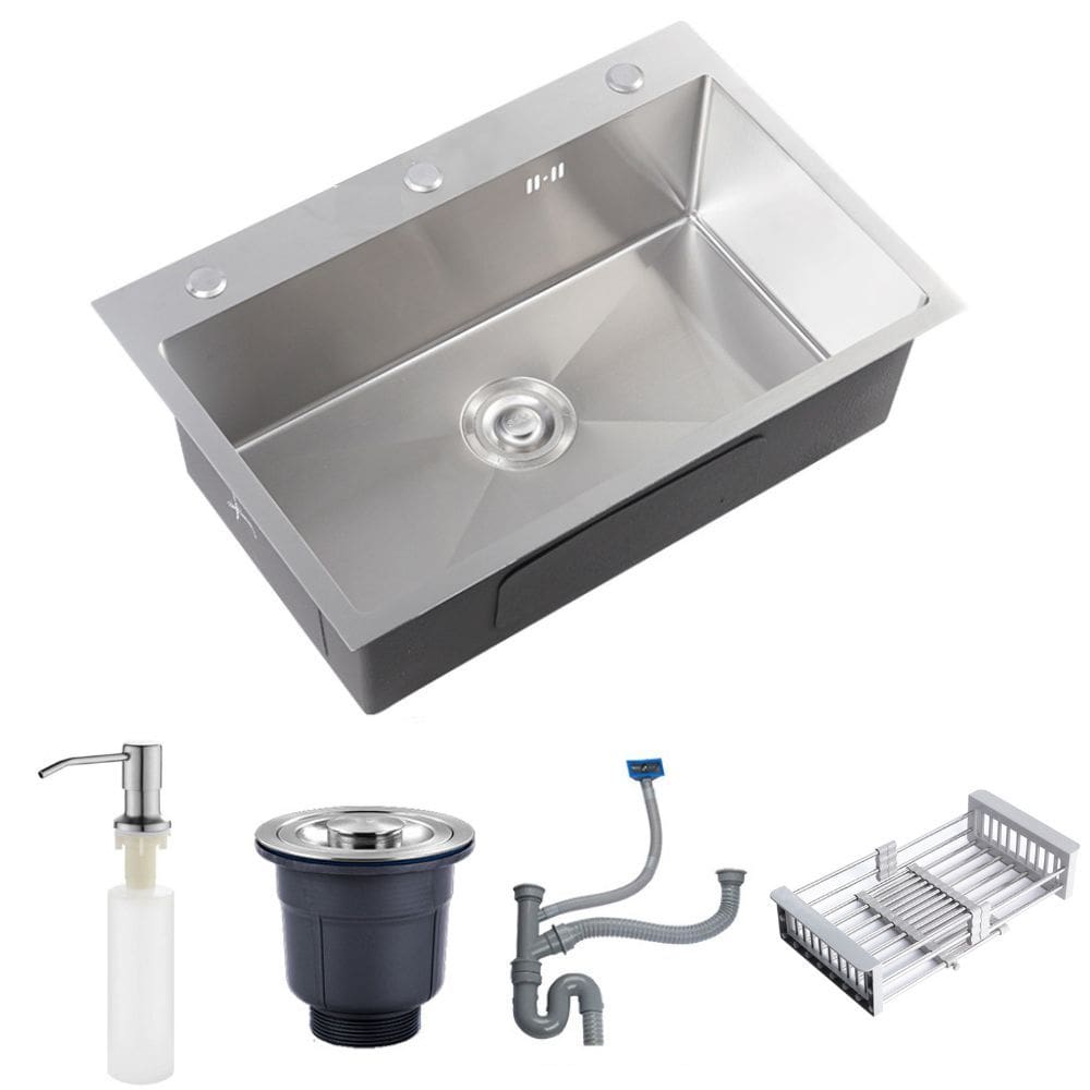 Cuba Pia Inox Quadrada Cozinha Gourmet 60x45 Com Acessórios
