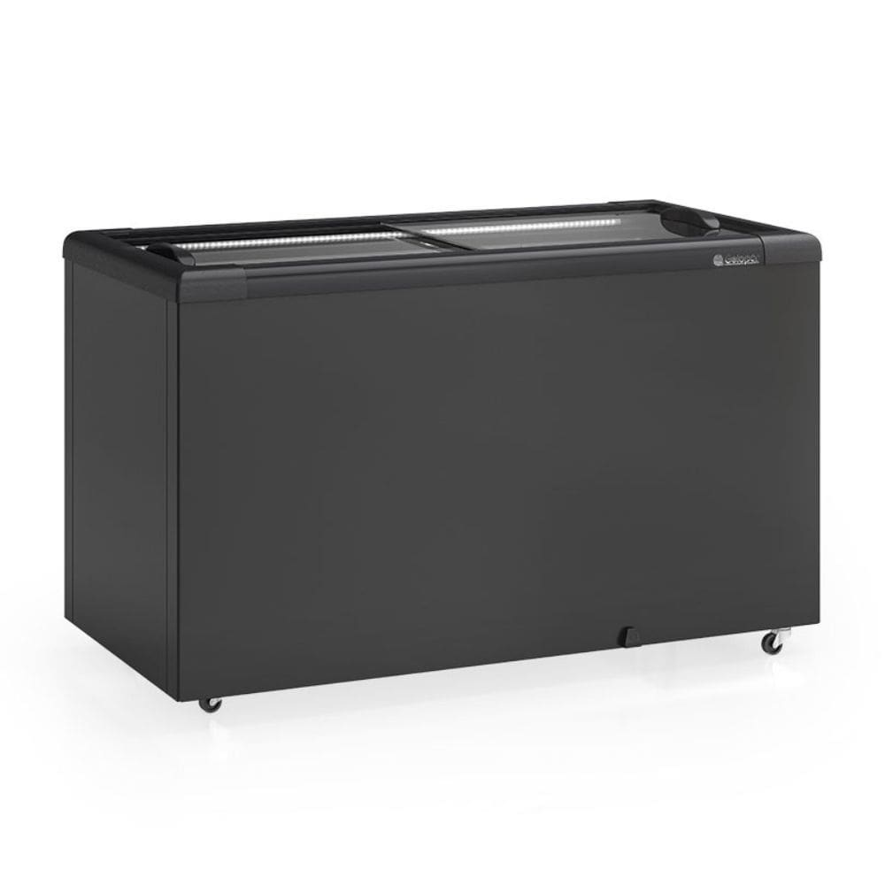 Freezer Plano Vidro Reto Deslizante 395L GHD400LB All Black Gelopar 220V