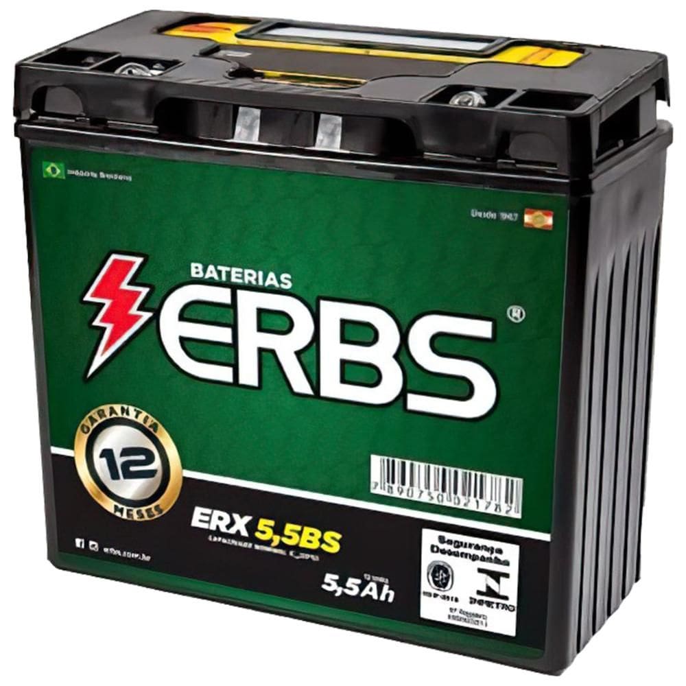 Bateria Selada ERBS 7ah 12V ERX5,5BS YBR125DX 2009 a 2016