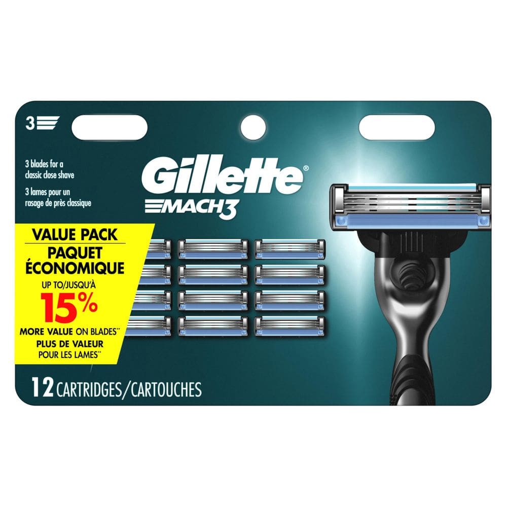 Recargas de barbear Gillette Mach 3, pacote com 12