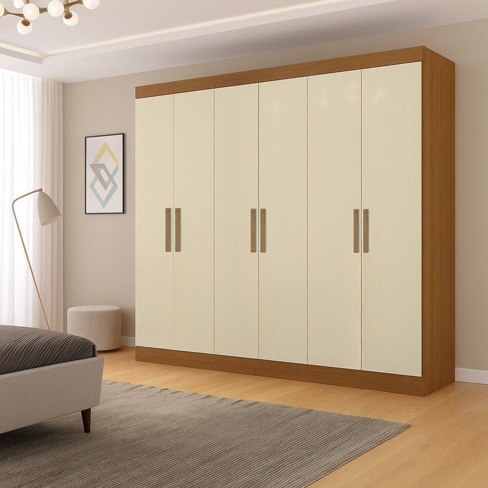 Guarda-roupa Casal 164cm X 200cm Slim Cinamomo/ Off White