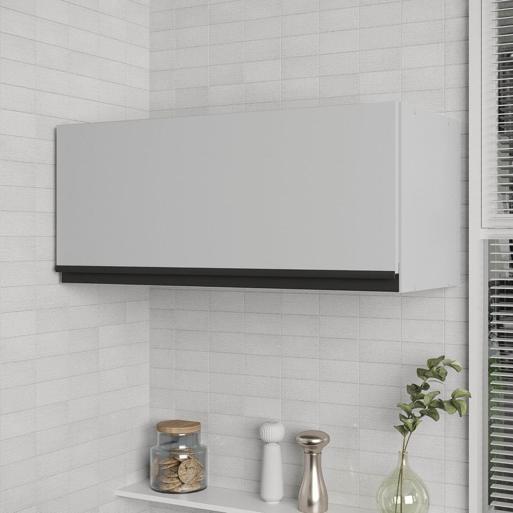Armário Aéreo Porta Basculante 70cm Nara Cabecasa Madeiramadeira Cinza Claro
