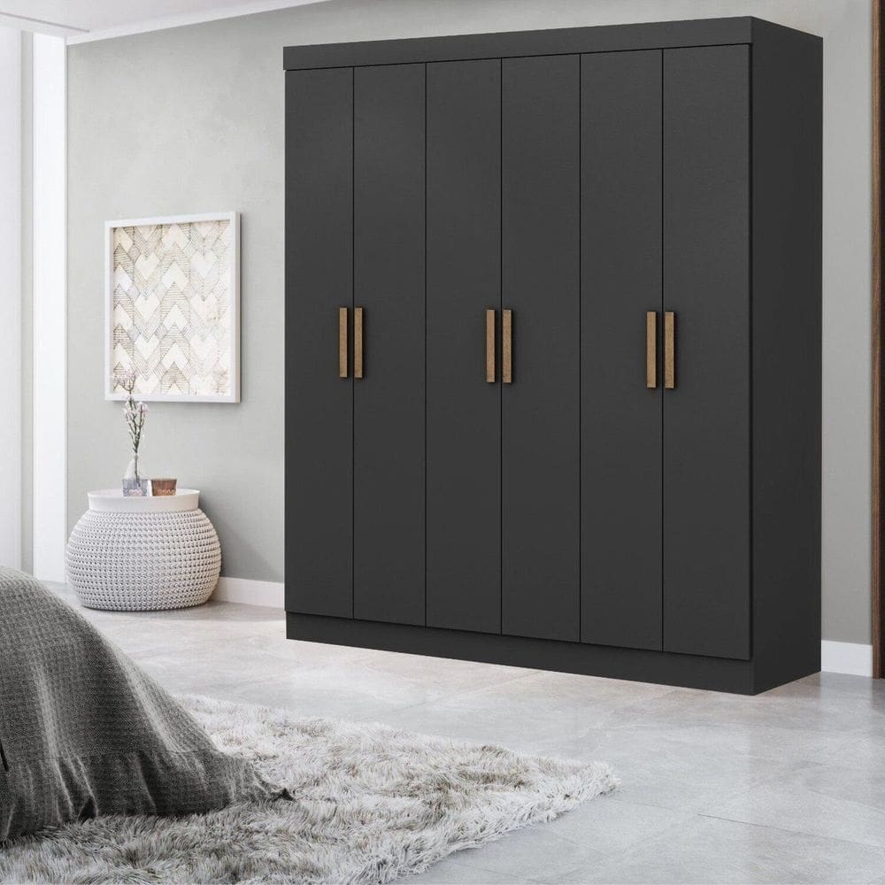 Guarda-roupa Casal 164cm X 200cm Slim Preto