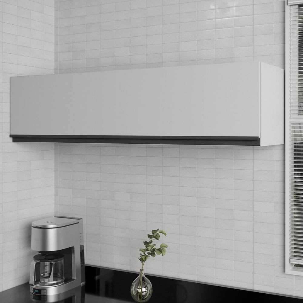 Armário Aéreo Porta Basculante 120cm Nara Cabecasa Madeiramadeira Cinza Claro