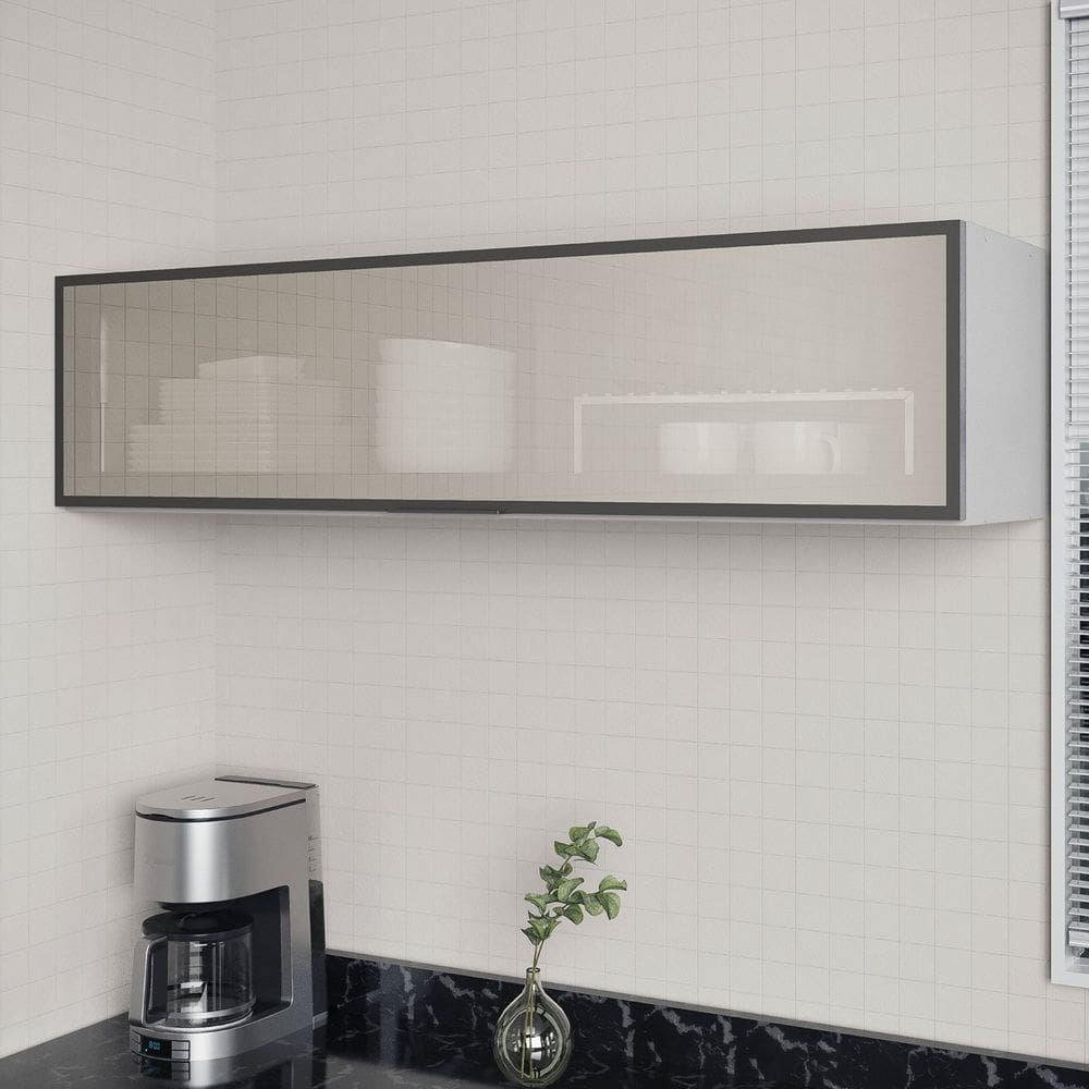 Armário Aéreo Porta Basculante Reflecta 120cm Nara Cabecasa Madeiramadeira Cinza Claro