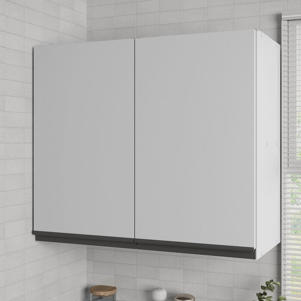 Armário Aéreo 2 Portas 70cm Nara Cabecasa Madeiramadeira Cinza Claro