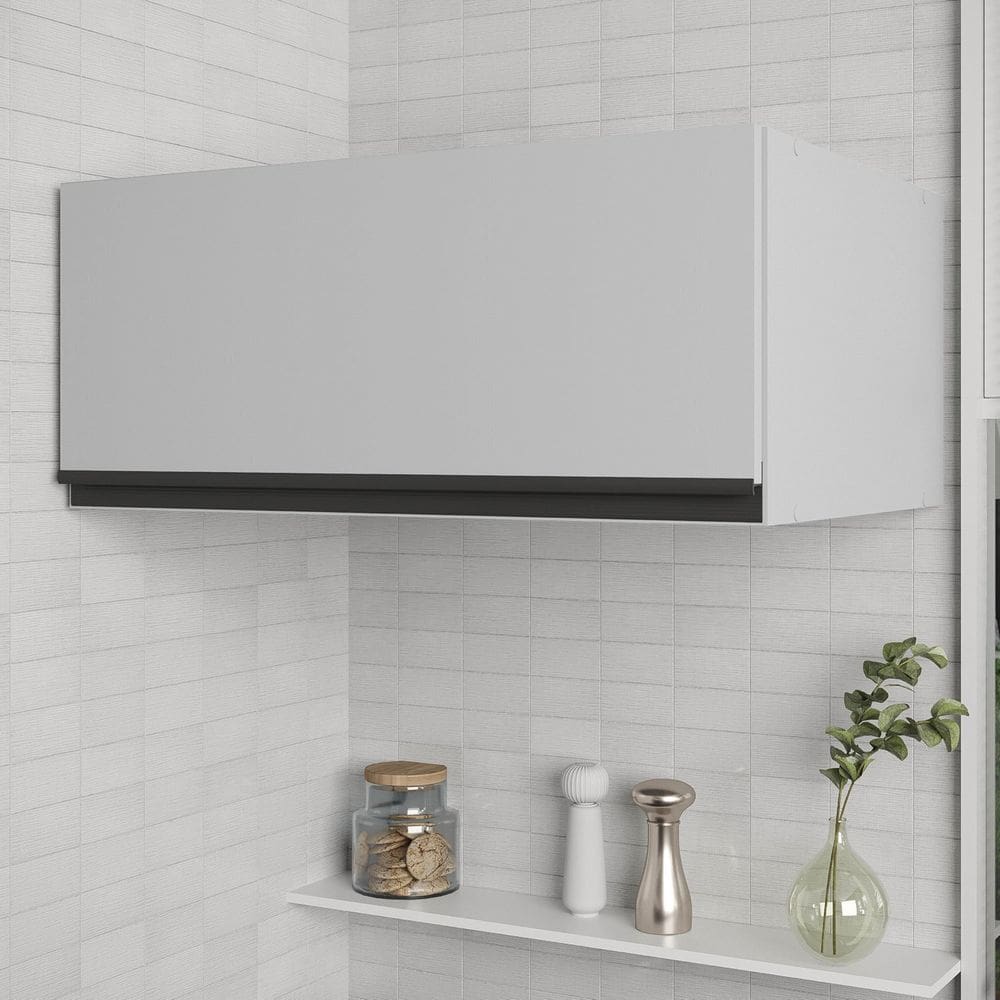 Armário Aéreo Maior Profundidade Porta Basculante 70cm Nara Cabecasa Madeiramadeira Cinza Claro