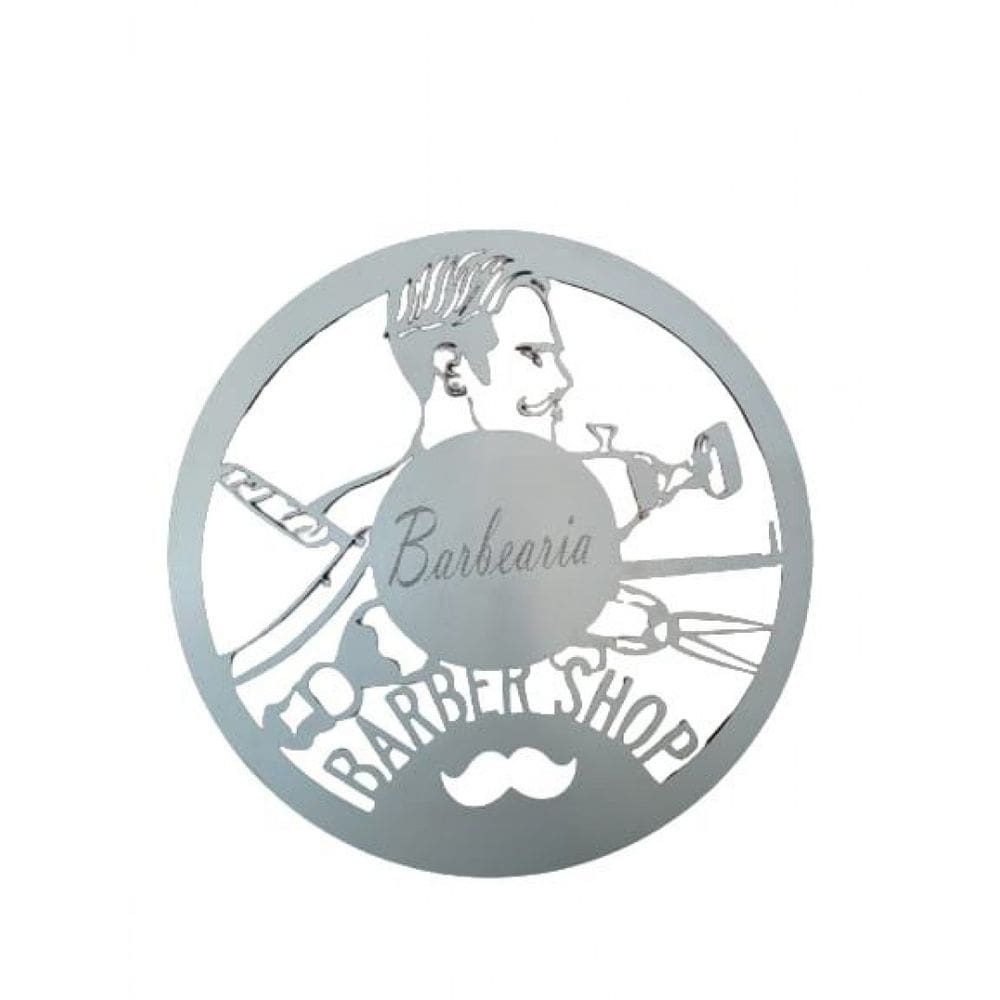 Plaquinha Decorativa Barber Shop Branco Em Mdf