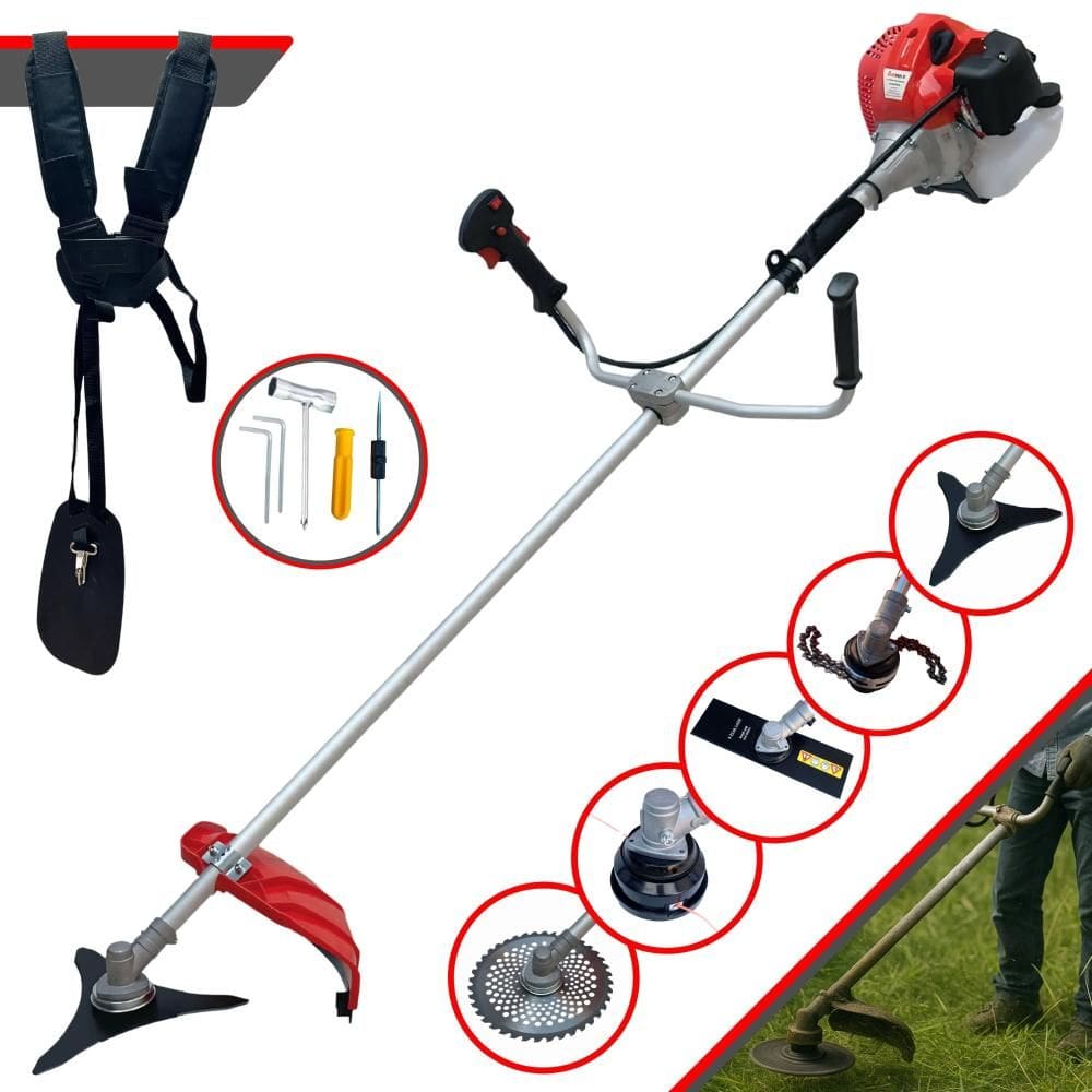 Roçadeira Multifuncional Completa Anmax CG430P-TB À Gasolina 43cc 2HP Alta Rotação Ideal Para Todos os Tipos de Trabalhos Com 5 Opções de Cortes