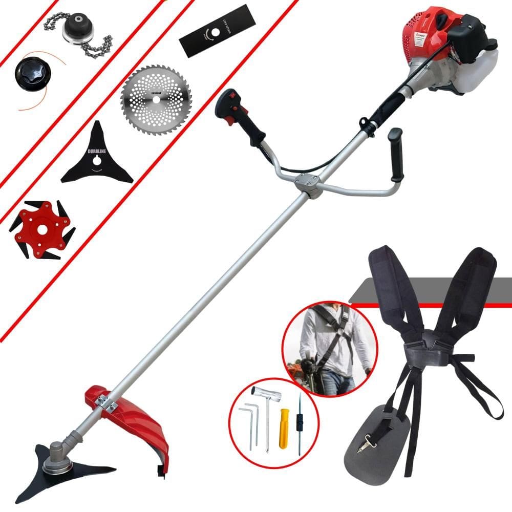 Roçadeira Anmax CG430P À Gasolina 43cc 2HP 6 Em 1 C/ Carretel e Lâmina 2 Pontas + EXTRA Lâmina 3 Pontas + Lâmina 6 Pontas + Lâmina 40 Dentes + Trimmer